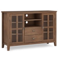 Simpli Home - Artisan Solid Wood Tall TV Media Stand For TVs up to 60 inches - Rustic Natural Aged Brown
