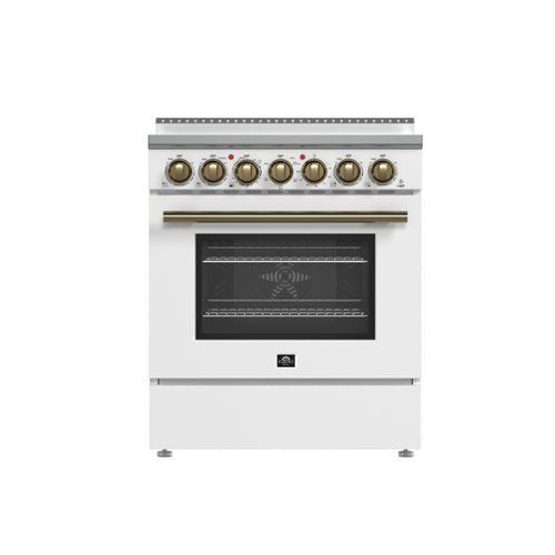 Forno Appliances - Leonardo 5 Cu. Ft. Slide-In Electric Range with Antique Brass Accents - White-Front_Standard 