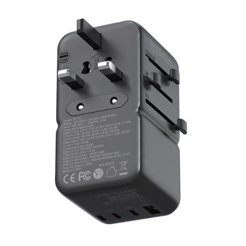 MINIX 140W GaN-III Universal Travel Adapter with 3-USB-C/1-USB-A, AC Outlet, US/UK/EU/AU Travel Charger for Laptops Phones - Black WHERE TO BUY