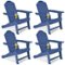 Costway - 4 PCS Patio Adirondack Chair Weather Resistant Garden Deck with Cup Holder - Navy-Front_Standard