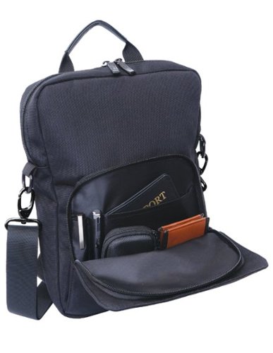 Jack Abrahams 12 Inch Twill Messenger Bag with Tablet Sleeve
