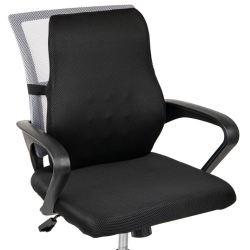 Mind Reader - Ergonomic Lower Back Cushion, Office Chair Support, Posture Corrector, Memory Foam, 17"L x 14.75"W x 5"H - Black