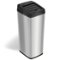 iTouchless - 14 Gallon Sliding Lid Sensor Trash Can with AbsorbX Odor Control System, Automatic Kitchen Bin - Stainless Steel-Angle_Standard 
