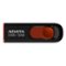 ADATA - 32GB USB 2.0 Retractable Capless Flash Drive (Red) - Black-Front_Standard