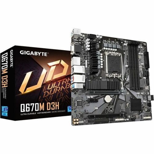 GIGABYTE - Ultra Durable Q670M D3H Gaming Desktop Motherboard - Intel Q670 Chipset - Socket LGA-1700 - Micro ATX - Core-Front_Standard 