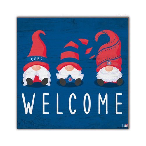 Fan Creations - Chicago Cubs 10'' x 10'' Welcome Gnomes Sign - Multicolor-Front_Standard 