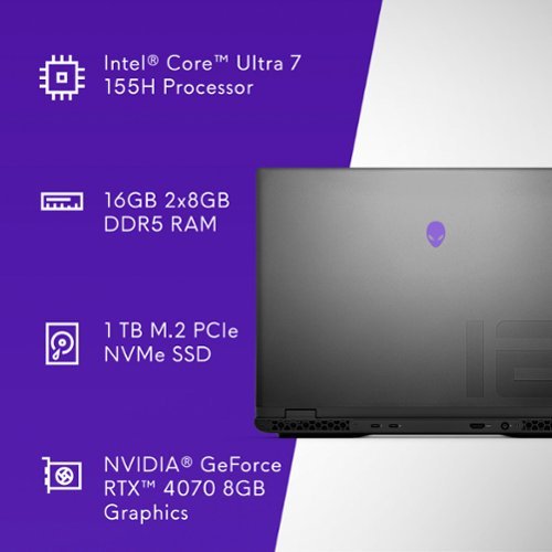 Alienware m16 R2 16 240Hz Gaming Laptop QHD+ - Intel Core Series 1 Ultra 7 with 16GB RAM - NVIDIA GeForce RTX 4070 - 1TB SSD - Dark Metallic Moon BUY IN MIDDLE EAST