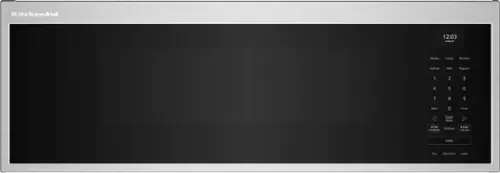 KitchenAid 12:03 - - Modes Foods Recents Defrost Meat Popcom 1 2 3 4 5 6 7 8 9 Back 0 Timer Select Menu STOP START CANCEL Settings +30 SEC OPEN Fan Boost Fan Light