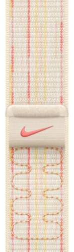 Apple - 42mm Nike Sport Loop - Starlight/Pink