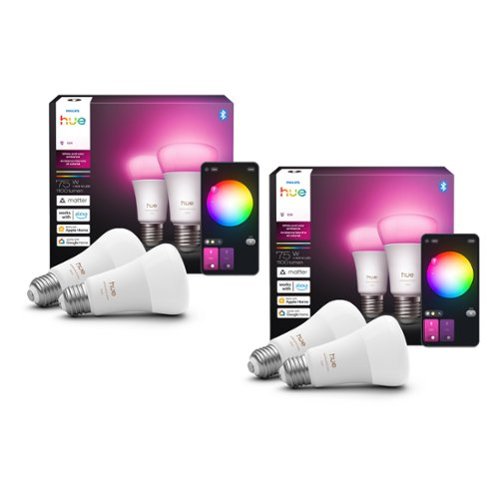 Philips - Hue Smart A19 E26 Bulb, 4pk - White and Color Ambiance