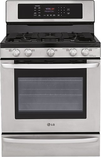  LG - 5.4 Cu. Ft. Freestanding Gas True Convection Range with EasyClean and SmoothTouch Controls - Stainless Steel