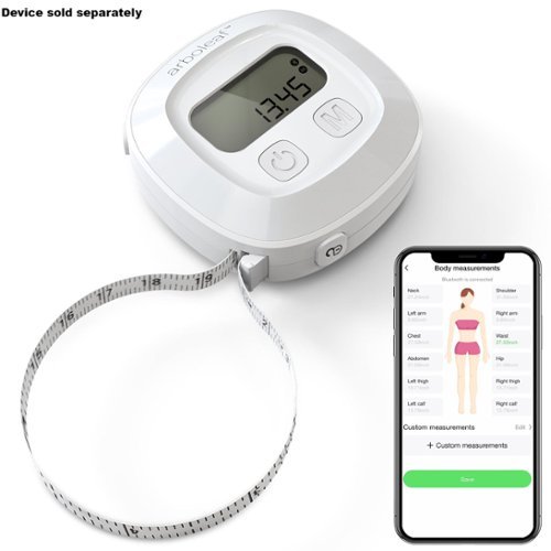 Arboleaf digital Body Tape Measure, 60in, Bluetooth with App, Retractable - White