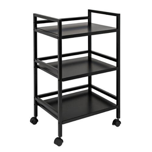 Honey-Can-Do - Metal Rolling Cart - Black-Angle_Standard 