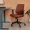 Branch Furniture - Daily Chair – Office Chair with Swivel, Lumbar Support, Adjustable Arms, Sustainable & Comfortable Seating - Mahogany Vegan Leather-Front_Standard
