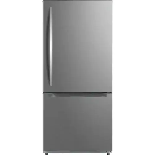 Front. Frigidaire - 19 Cu. Ft. Standard-Depth Bottom Freezer Refrigerator - Smudge-Proof® Stainless Steel.