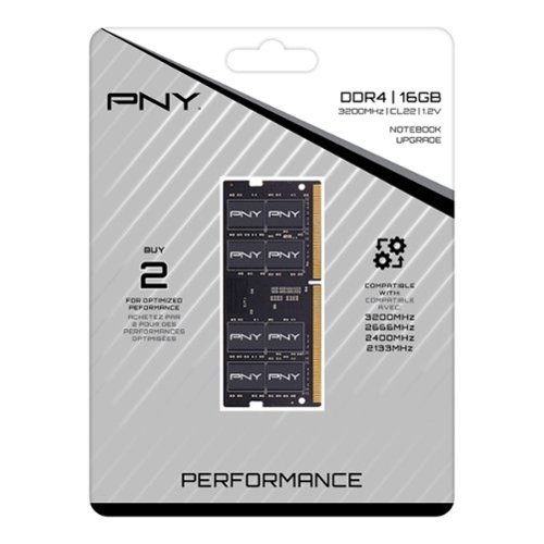 PNY  Performance 16GB 3200MH DDR4 DRAM (PC4-25600) CL22 1.2V SODIMM Notebook/Laptop Memory - Black WORLDWIDE DELIVERY