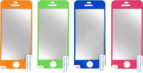  Dynex™ - Screen Protectors for Apple® iPhone® 5 and 5s (4-Pack) - Blue, Green, Orange, Pink