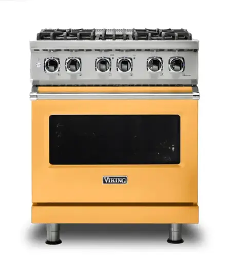 Front. Viking - 30-Inch Dual Fuel Freestanding Range - Daffodil.