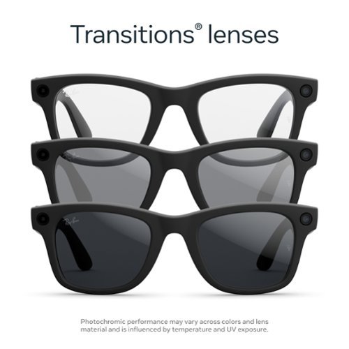 Ray-Ban Meta Wayfarer (Gen 2) glasses with Meta AI, Audio, Photo, Video Compatibility - Transitions Grey lenses - Matte Black GLOBAL SHIPPING