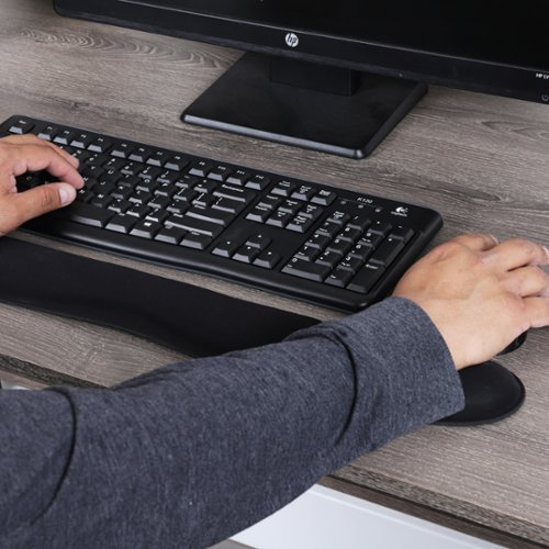 Mind Reader Ergonomic Keyboard and Mouse Wrist Rest Sets, Gaming Accessory, Memory Foam, 16.75L x 3W x 0.75H, 6 pcs - Black WORLDWIDE DELIVERY