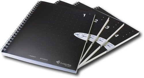  Livescribe Single-Subject Dot Paper Notebooks Nos. 1 - 4 - Black/White