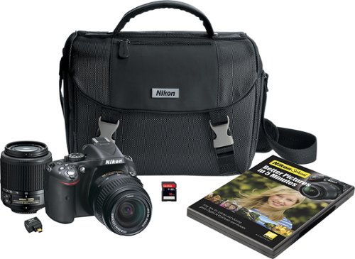  Nikon - D5200 DSLR Camera with 18-55mm and 55-200mm Lenses - Black