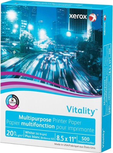 Xerox - Vitality Multipurpose Print Paper, 92 Bright, 20 lb Bond Weight, 8.5 x 11, White, 500 - 1 Ream-Front_Standard 