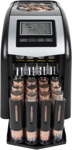 Royal Sovereign - 4 Row Electric Coin Counter - Black/Silver-Front_Standard 