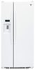 GE - 22.5 Cu. Ft. Frost-Free Side-by-Side Refrigerator with Thru-the-Door Ice and Water - White-Front_Standard