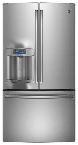  GE - Profile Series 27.7 Cu. Ft. French Door Refrigerator with Thru-the-Door Ice and Water - Stainless Steel