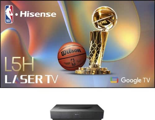 Hisense - L5H Laser TV X-Fusion UST Projector with INCLUDED 100" ALR Screen, 4K UHD, 2700 Lumens, Dolby Vision & Atmos, Google TV - Black