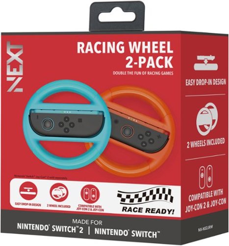 NEXT Universal Joy-Con 2 and Joy-Con Racing Wheel 2-Pack for Mario Kart and other racing games for Nintendo Switch 2 & Switch - Orange/Blue SHOP ONLINE