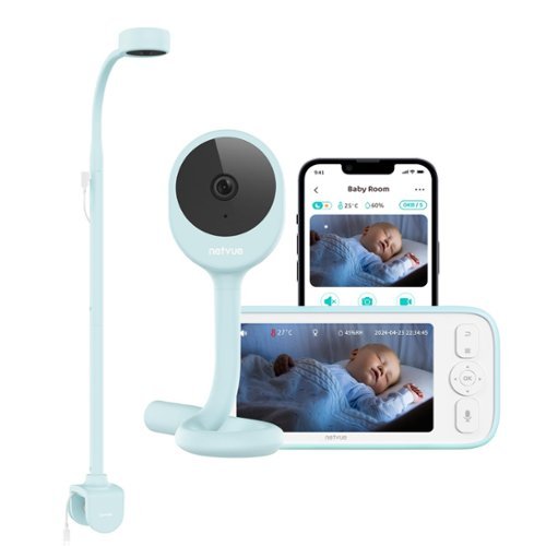 Peekababy - Baby Monitor with Camera and Audio, Netvue Baby Sleep Monitor with 1080P HD 5" Display, Two-Way Audio, Baby Camera - Blue-Front_Standard 