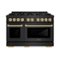 ZLINE - Autograph 48" Select Dual Fuel Black Stainless Range w/ Gold Accents (HDRBZ-48-G)-Front_Standard 