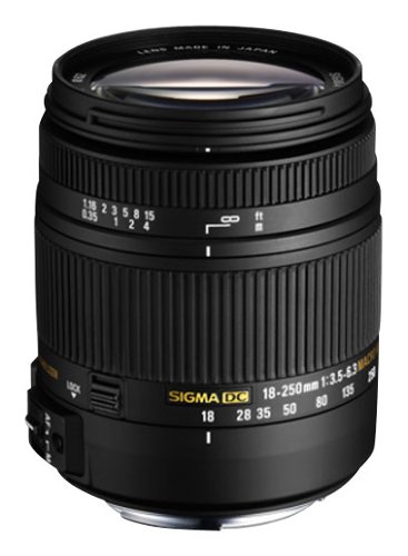 Sigma - 18-250mm f/3.5-6.3 DC OS Macro HSM Standard Zoom Lens for Select PENTAX APS-C DSLR Cameras - Black-Front_Standard 