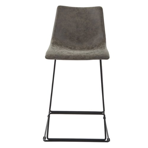 OSP Home Furnishings - Nash 26" Counter Stool Faux Leather 2/CTN - Charcoal-Front_Standard 