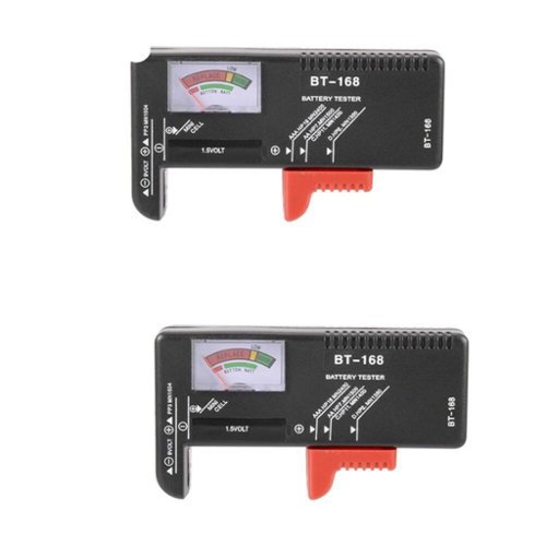 Stock Preferred - 2-Pack Universal Battery Tester for AA, AAA, C, D, 9V & Button Cells - Black-Front_Standard 