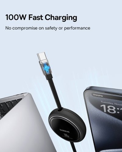 Baseus Free2Pull Mini 100W Retractable USB C Cable Fast Charging for iPhone 16 and Samsung 3.3ft Black - Black GLOBAL SHIPPING