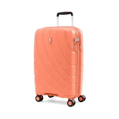 Front. Atlantic - Atlantic Luggage Hardside Expandable Carry On Spinner - Coral Orange.