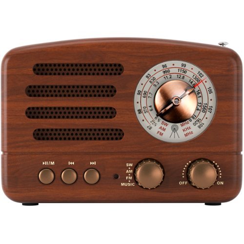 Topteng - Retro Bluetooth Speaker, AM/FM/SW Radio with USB/TF Card Playback, Portable Vintage Wireless Music Player, 5W-Front_Standard 