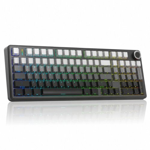 AULA - F99 Pro 99-Key Wireless Hot-Swappable Mechanical Gaming Keyboard with Multifunction Knob and RGB and 8000mAh Battery - Black-Front_Standard 