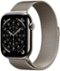 Apple Watch Series 11 (GPS+Cellular) 46mm Titanium Case with Natural Milanese Loop - M/L - Natural (AT&T) - (2025)-Front_Standard