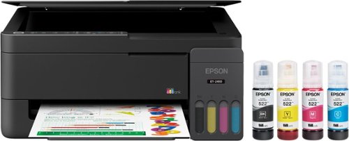 Epson - EcoTank ET-2410 Wireless All-in-One Color Supertank Inkjet Printer - Black