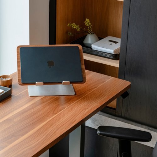 Branch Furniture - Adjustable Laptop Stand – Sleek, Ergonomic Design for Perfect Viewing Angle & Comfort - Walnut-Front_Standard 