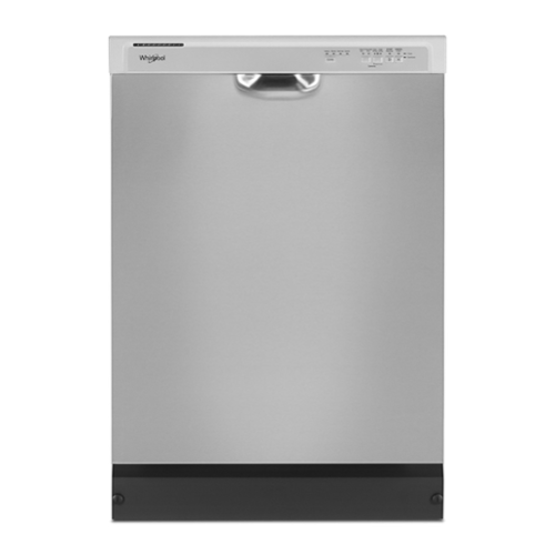  Whirlpool - 24 inch Front Control Built-In Dishwasher with Boost Cycle and 57 dBA - Stainless Steel
