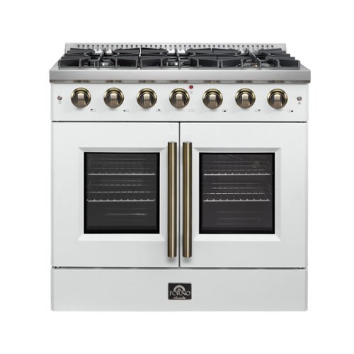 Forno Appliances - Galiano 5.36 Cu. Ft. Freestanding Gas Convection Range with French Door Design - White-Front_Standard 