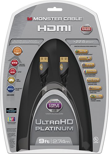  Monster - Platinum Line 9' 4K Ultra HD In-Wall HDMI Cable - Black