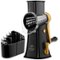 Zulay Kitchen - Rotary Cheese Grater 5 Blade Cheese Shredder with Reinforced Suction & 5 Interchangeable Drums - Black/Gold-Front_Standard