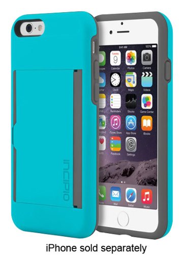  Incipio - STOWAWAY Credit Card Case for Apple® iPhone® 6 and 6s - Cyan/Gray