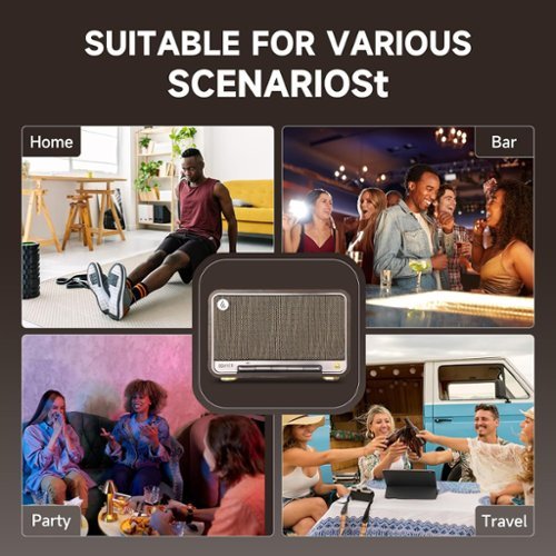 Edifier D32 Portable Bluetooth 5.3 Wireless Speaker with Apple AirPlay High Resolution Audio and 11 Hour Battery Life - Black Walnut WHERE TO BUY